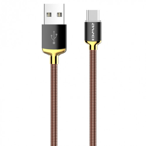 Câble de charge rapide en métal awei CL-26 0.3m 2.4A USB-C / Type-C (or) SA729J801-38