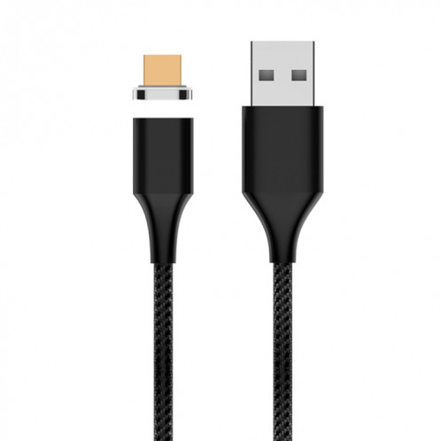 M11 3A USB à micro USB Nylon TRAIDÉ Câble de données magnétique, Longueur du câble: 1M (Noir) SH584B538-38