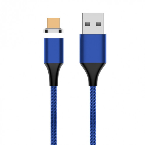 M11 5A USB à micro USB nylon tressé câble de données magnétique, longueur de câble: 1m (bleu) SH586L1640-38