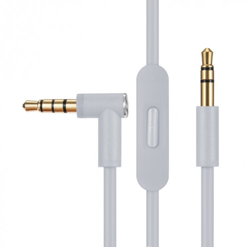 ZS0087 Câble d'écouteur mâle de 3,5 mm à mâle avec micro et câble contrôlé par câble: 1,4 m (gris) SH045H1175-37