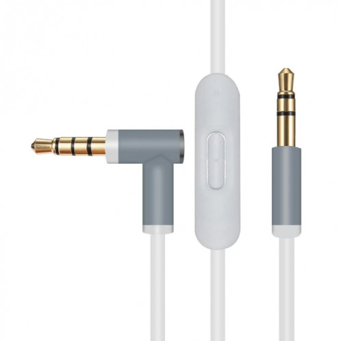ZS0087 Câble d'écouteur masculin de 3,5 mm à mâle avec micro et câble à câble: 1,4 m (blanc) SH045W486-37