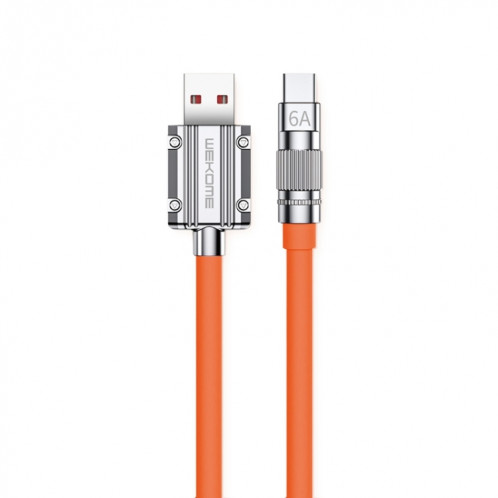WK WDC-186 Qjie Series 6A Câble de données de charge ultra-rapide USB vers USB-C/Type-C, Longueur : 1 m (Orange) SW967E888-37