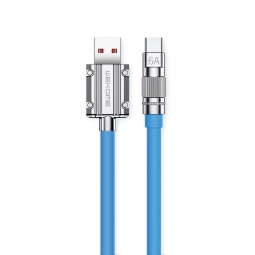 WK WDC-186 Qjie Series 6A Câble de données de charge ultra-rapide USB vers USB-C/Type-C, Longueur : 1 m (Bleu) SW967L323-37