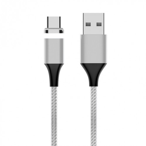 M11 3A Câble de données magnélé USB-C / de type Nylon USB-C / C / C / C / Type de câble: 2m (argent) SH826S1927-38