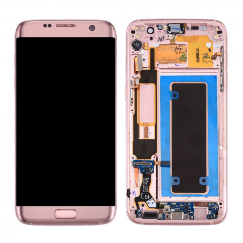 iPartsAcheter pour Samsung Galaxy S7 Edge / G935F Écran LCD d'origine + écran tactile avec cadre et port de charge Bouton de carte et de volume et bouton d'alimentation (rose) SI67FL599-36
