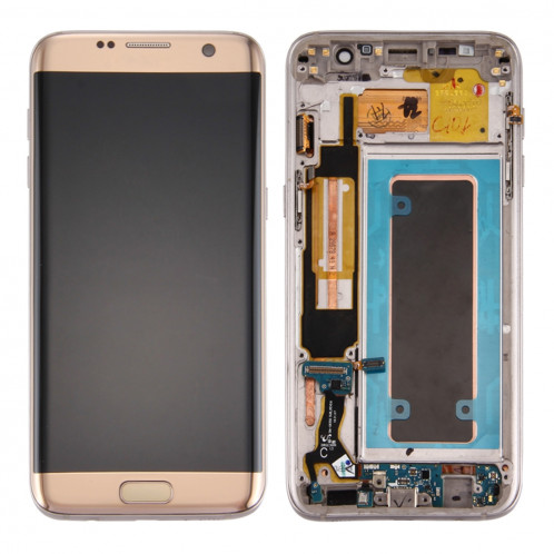 iPartsAcheter pour Samsung Galaxy S7 Edge / G935F Écran LCD Original + Écran Tactile Digitizer Assemblée avec Cadre et Port de Charge Bouton de Panneau et de Volume et Bouton d'Alimentation (Or) SI67JL1300-36