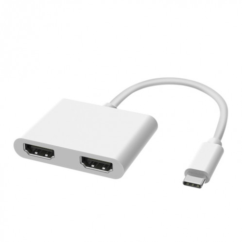 2 en 1 Multifonction USB-C / Type-C à double station d'accueil HDMI HUB (blanc) SH978W312-37