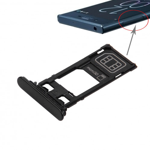 iPartsAcheter pour Sony Xperia XZ (Single SIM Version) Carte SIM + Bac Micro SD (Noir) SI480B621-34
