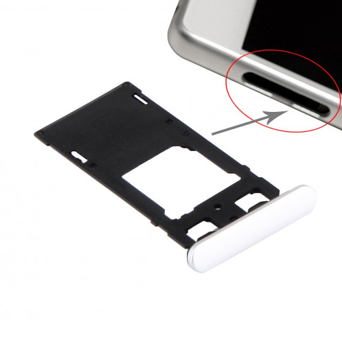 iPartsAcheter pour Sony Xperia X (Double carte SIM) Plateau de carte SIM + Micro SD / Carte SIM Plateau + Logement de carte Prise de poussière (Blanc) SI200W1571-34
