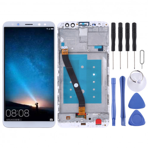 Ecran LCD et système de numérisation complet avec cadre pour Huawei Mate 10 Lite / Nova2i (Malaisie) / Maimang 6 (Chine) / Honor 9i (Inde) / G10 (Blanc) SH93WL35-36