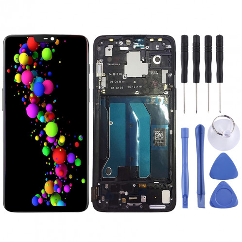 Écran LCD et numériseur complet avec cadre pour OnePlus 6 (noir) SH348B1340-36