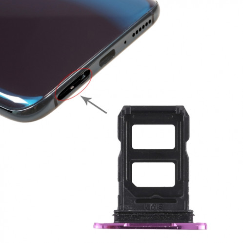 Pour OPPO R17 Pro 2 x plateau de carte SIM (violet) SH431P926-35