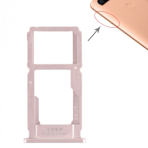 Pour OPPO R11s Plus plateau de carte SIM + plateau de carte SIM/plateau de carte Micro SD (or rose) SH39RG138-35