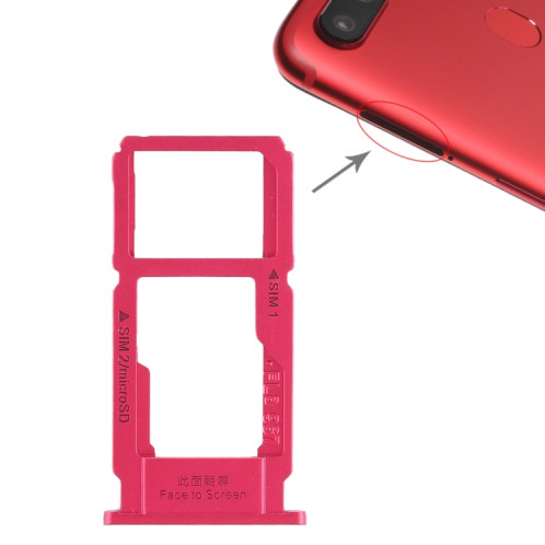 Pour OPPO R11s Plateau de carte SIM + Plateau de carte SIM / Plateau de carte Micro SD (Rouge) SH445R200-35