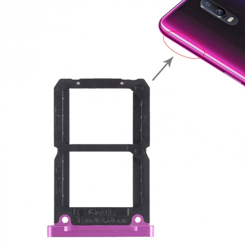 Pour OPPO R17 2 x plateau de carte SIM (violet) SH452P1138-35