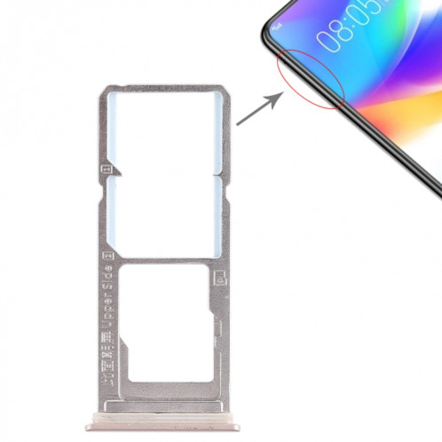 Pour Vivo Y85 / Z1 / Z1i / V9 Youth / V9 2 x plateau de carte SIM + plateau de carte Micro SD (or) SH457J1870-35