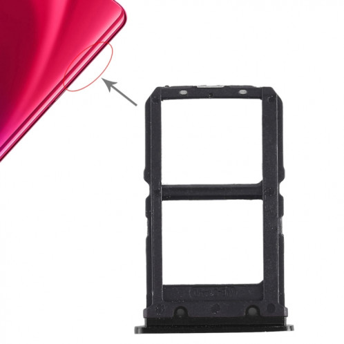 Pour Vivo X23 2 x plateau de carte SIM (noir) SH467B1346-35
