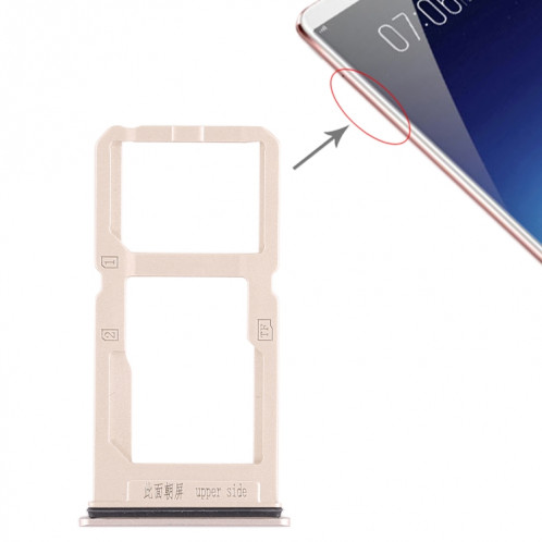 Pour Vivo X20 Plus Plateau de carte SIM + Plateau de carte SIM / Plateau de carte Micro SD (Or) SH470J161-35