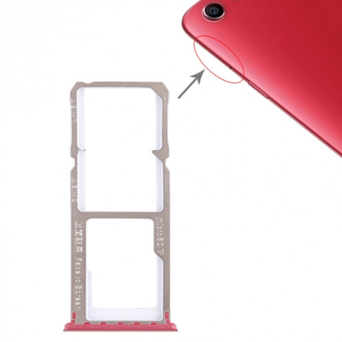 Pour OPPO A1 2 x plateau de carte SIM + plateau de carte Micro SD (rouge) SH484R1193-35