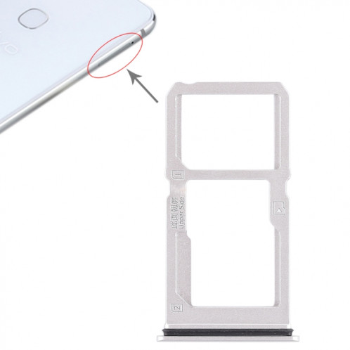 Pour Vivo X21i Plateau de carte SIM + Plateau de carte SIM / Plateau de carte Micro SD (Argent) SH488S1564-35