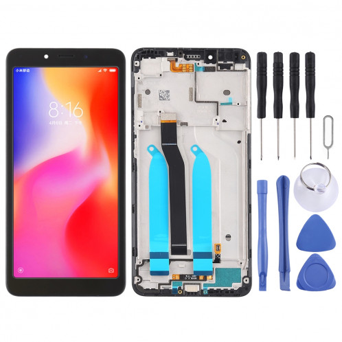 Ecran LCD et numériseur Assemblage complet avec cadre pour Xiaomi Redmi 6A / Redmi 6 (Noir) SH807B1073-36