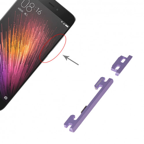 Bouton d'alimentation et bouton de contrôle du volume pour Xiaomi Mi 5 (violet) SH065P841-35