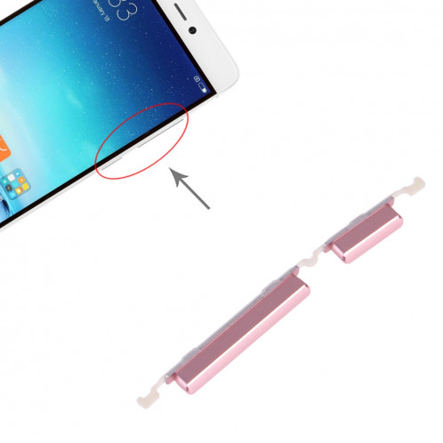 Bouton d'alimentation et bouton de contrôle du volume pour Xiaomi Mi 5s (rose) SH067F1068-35