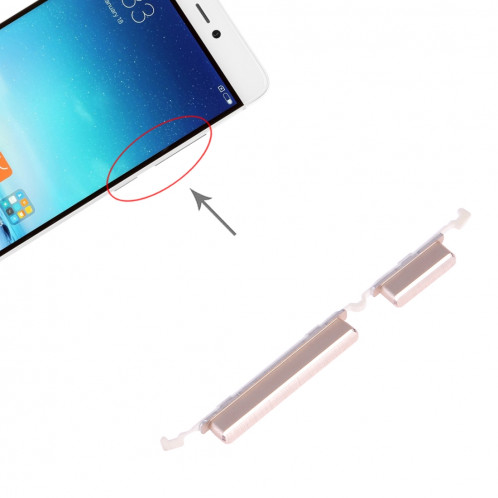 Bouton d'alimentation et bouton de contrôle du volume pour Xiaomi Mi 5s (Or) SH067J186-35