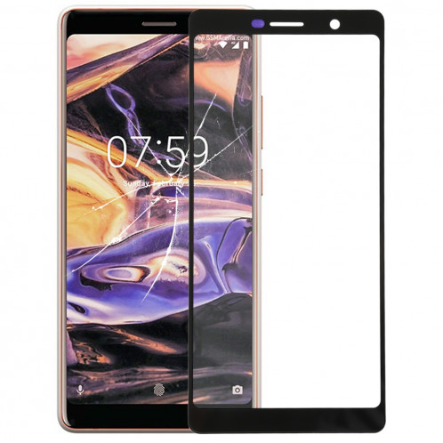 Écran avant avec lentille en verre pour Nokia 7 Plus (noir) SH42BL1172-35