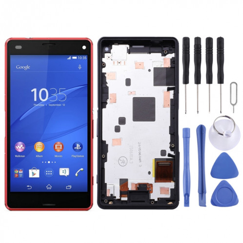 Écran LCD OEM pour Sony Xperia Z3 Mini Assemblage complet du numériseur compact avec cadre (rouge) SH457R45-34