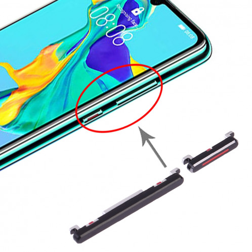 Bouton d'alimentation et bouton de contrôle du volume pour Huawei P30 (noir) SH639B1216-35