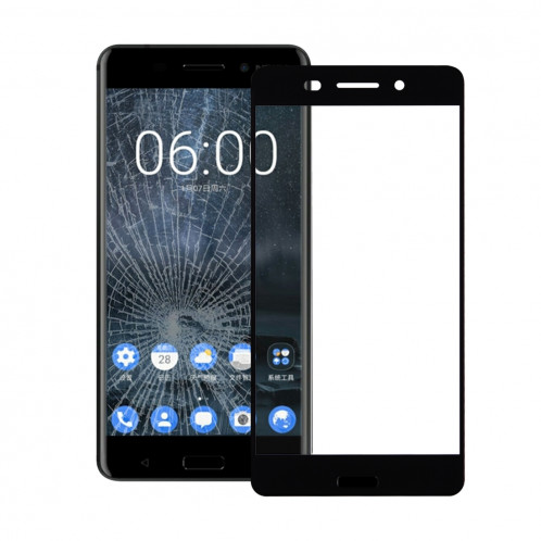 iPartsAcheter pour Nokia 6 Lentille extérieure en verre (noir) SI82BL175-37