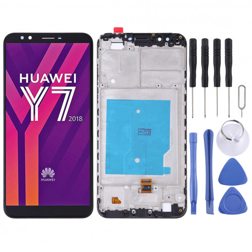 Ecran LCD et ensemble de numérisation complet avec cadre pour Huawei Y7 (2018) (Noir) SH95BL1116-36