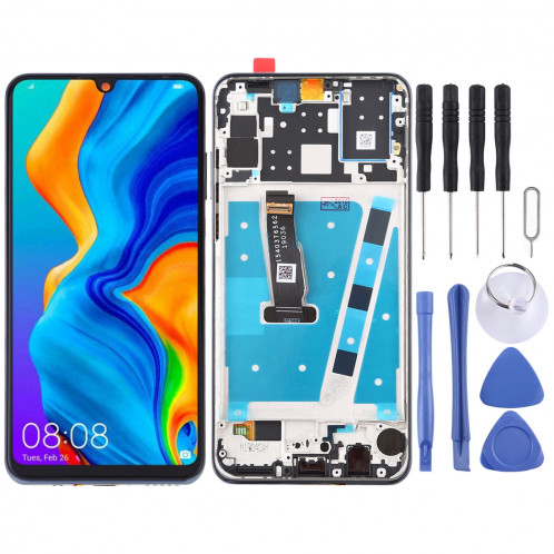 Ecran LCD et Assembleur Complet Digitaliseur avec Cadre pour Huawei P30 Lite / Nova 4e (Noir) SH897B1674-36