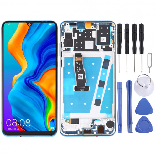 Ecran LCD et Assembleur Complet Digitaliseur avec Cadre pour Huawei P30 Lite / Nova 4e (Bleu) SH897L564-36