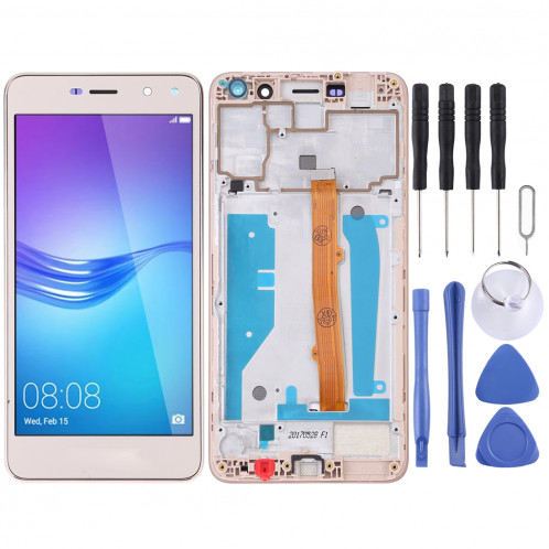 Ecran LCD et assemblée complète de numériseur avec cadre pour Huawei Y5 (2017) (Or) SH47JL1787-36