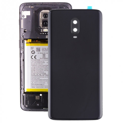 Pour le couvercle arrière de la batterie d'origine OnePlus 6T avec objectif d'appareil photo (noir de jais) SH1JBL1870-36