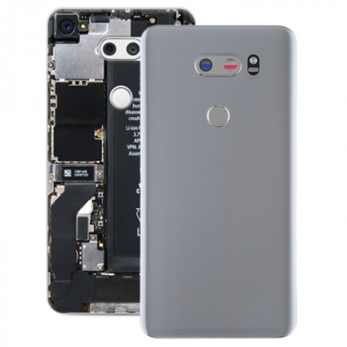 Couvercle arrière de la batterie avec objectif d'appareil photo et capteur d'empreintes digitales pour LG V30 / VS996 / LS998U / H933 / LS998U / H930 (argent) SH84SL1795-36