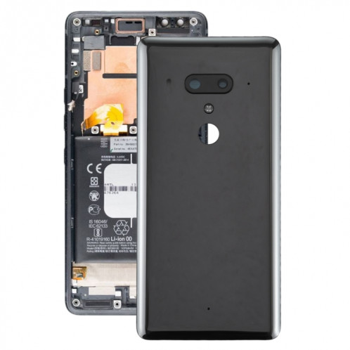 Cache arrière de la batterie avec objectif d'appareil photo pour HTC U12 + (noir) SH04BL1783-36