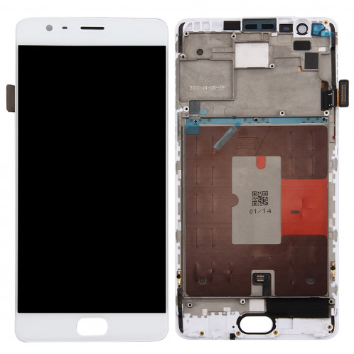 iPartsAcheter pour OnePlus 3T LCD écran + écran tactile Digitizer Assemblée avec cadre (blanc) SI680W1514-36