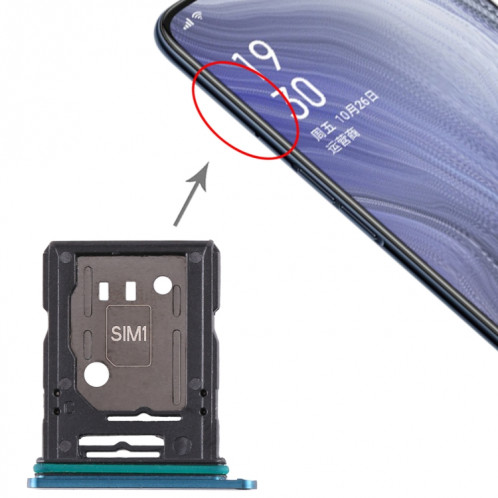 Plateau pour carte SIM + plateau pour carte SIM / plateau pour carte Micro SD pour zoom OPPO Reno 10x (bleu) SH009L1640-35