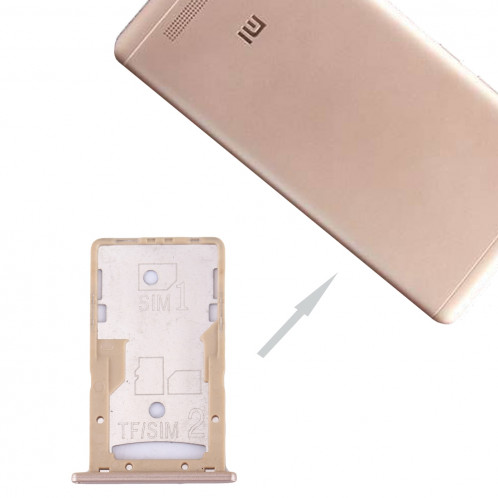 iPartsBuy Xiaomi Redmi 4A Carte SIM et SIM / TF Plateau (Or) SI225J1263-35