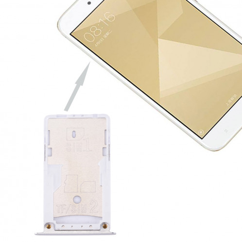 iPartsBuy Xiaomi Redmi 4X carte SIM et SIM / TF Plateau (Argent) SI226S262-35