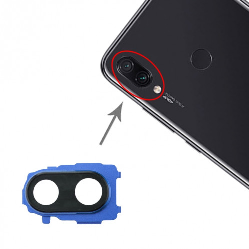 Lunette arrière de l'appareil photo pour Xiaomi Redmi Note 7 Pro / Redmi Note 7 (Bleu) SH535L1935-35