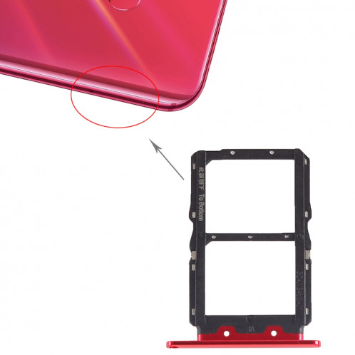 Bac à cartes SIM + Bac à cartes SIM pour Huawei Nova 4 (rouge) SH639R1639-34