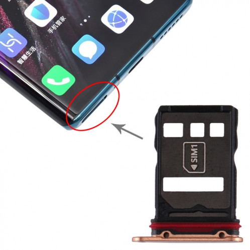 Plateau de carte SIM d'origine + Plateau de carte NM pour Huawei Mate 30 Pro (Or) SH834J193-35