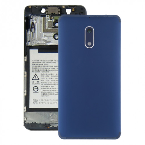 Cache arrière de batterie avec objectif et touches latérales pour Nokia 6 TA-1000 TA-1003 TA-1021 TA-1025 TA-1033 TA-1039 (Bleu) SH50LL588-36
