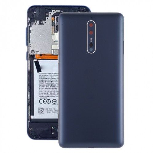 Cache arrière de batterie avec objectif et touches latérales pour Nokia 8 / N8 TA-1012 TA-1004 TA-1052 (Bleu) SH54LL1118-36