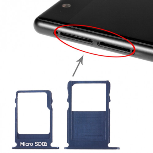 Plateau pour carte SIM + Plateau pour carte Micro SD pour Nokia 3 TA-1020 TA-1028 TA-1032 TA-1038 (Bleu) SH960L1350-35