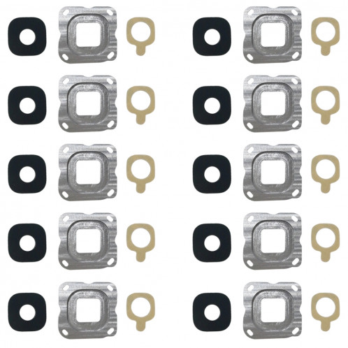 10 PCS lunette arrière et cache-objectif avec autocollant pour Galaxy C7 (Gris) SH174H991-33